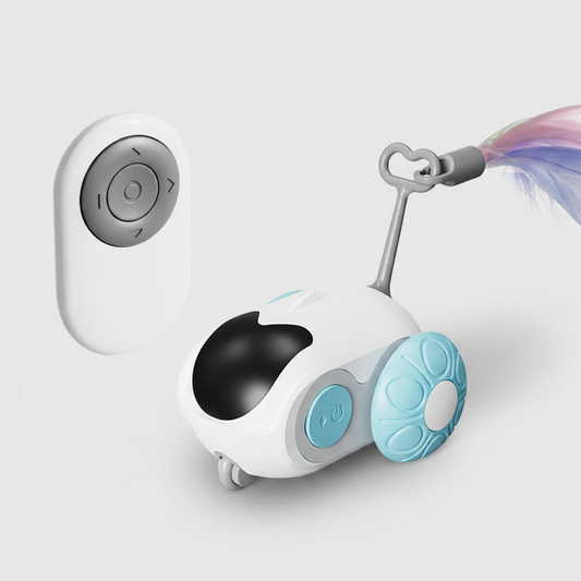 Robotic Cat Toy With Feather Wand