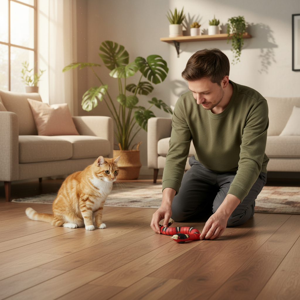 Robotic Snake Cat Toy Touch-Activated