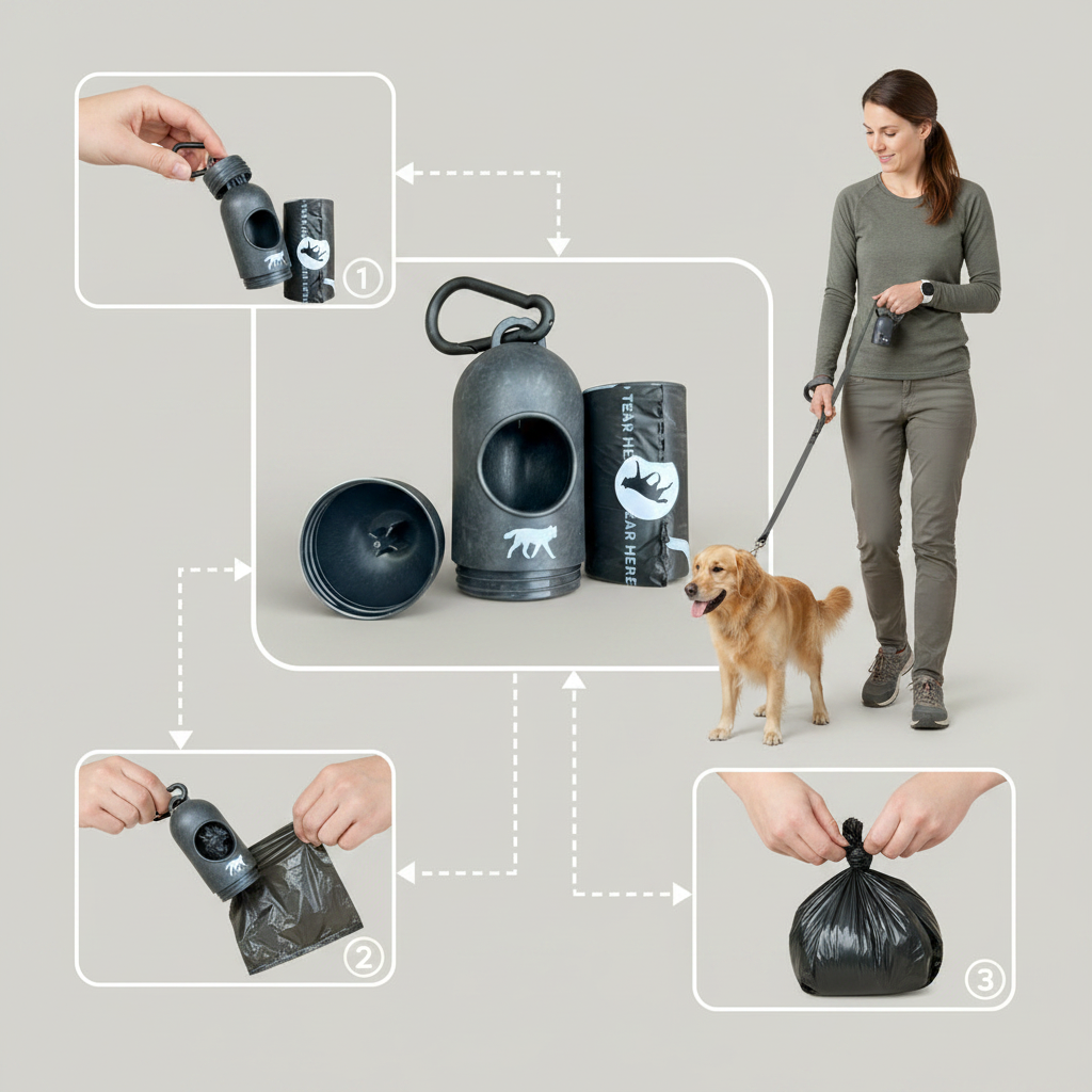 Sleek Dispenser With Compostable Bags