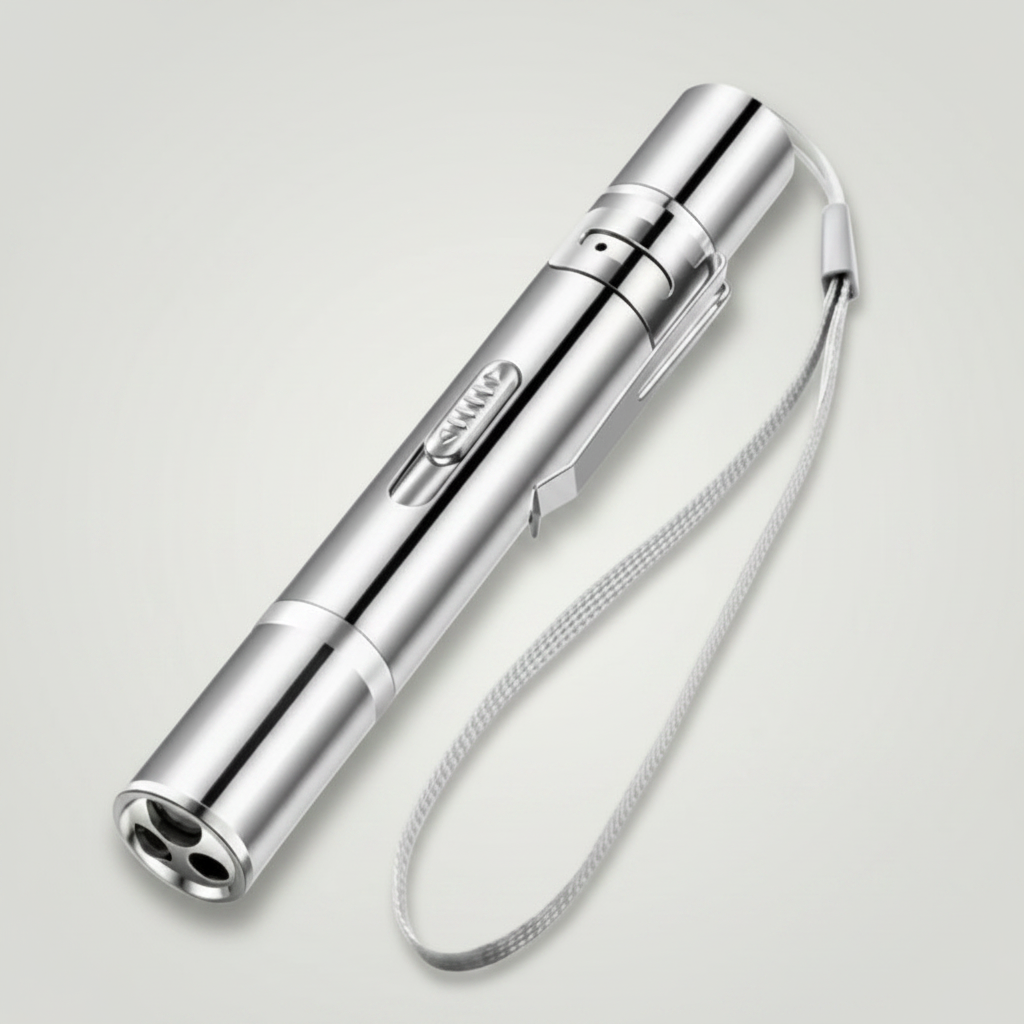 Sleek Stainless Steel Slim Pen 3-In-1