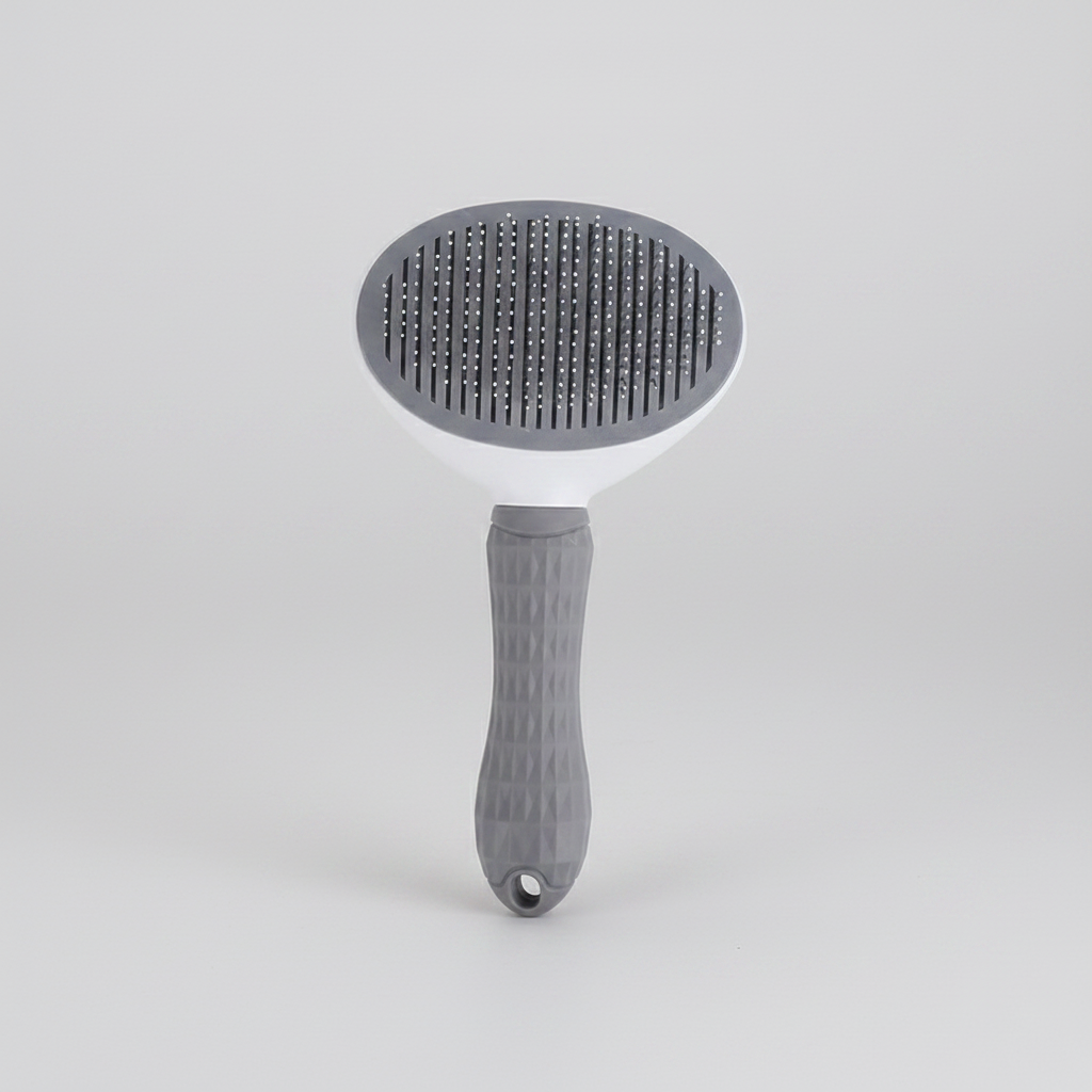 Slicker Brush With One-Button Retraction