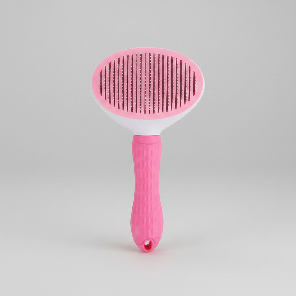 Slicker Brush With One-Button Retraction