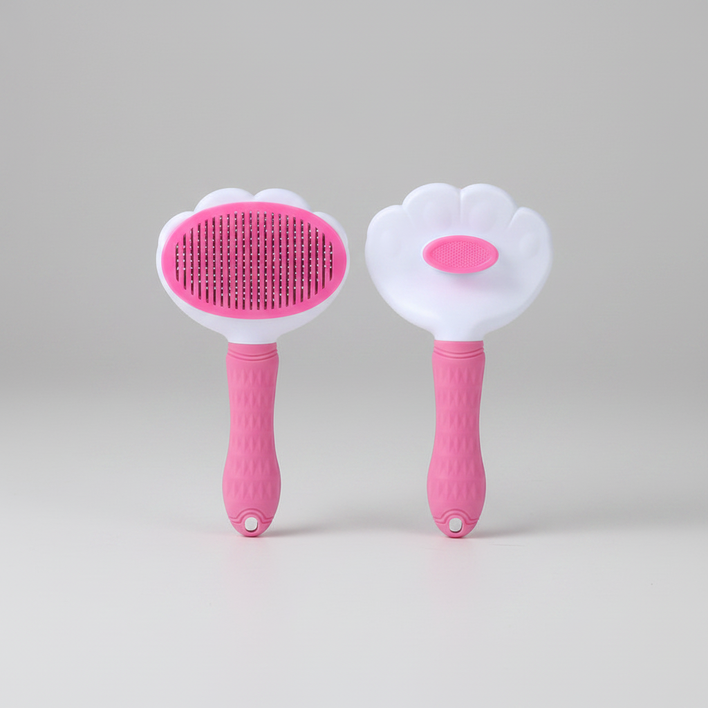 Slicker Brush With One-Button Retraction