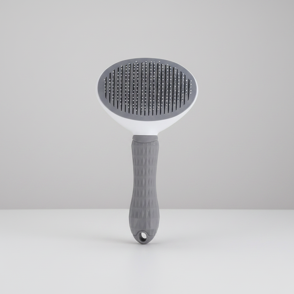 Slicker Brush With One-Button Retraction