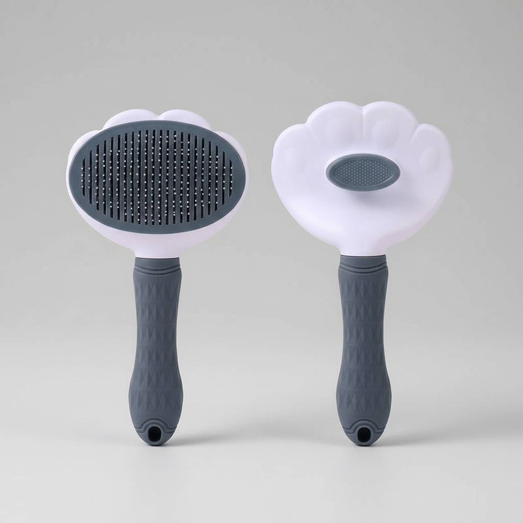 Slicker Brush With One-Button Retraction