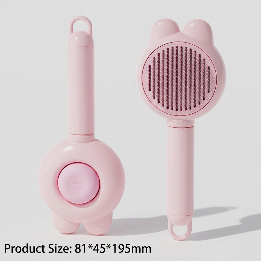 Slicker Brush With One-Button Retraction
