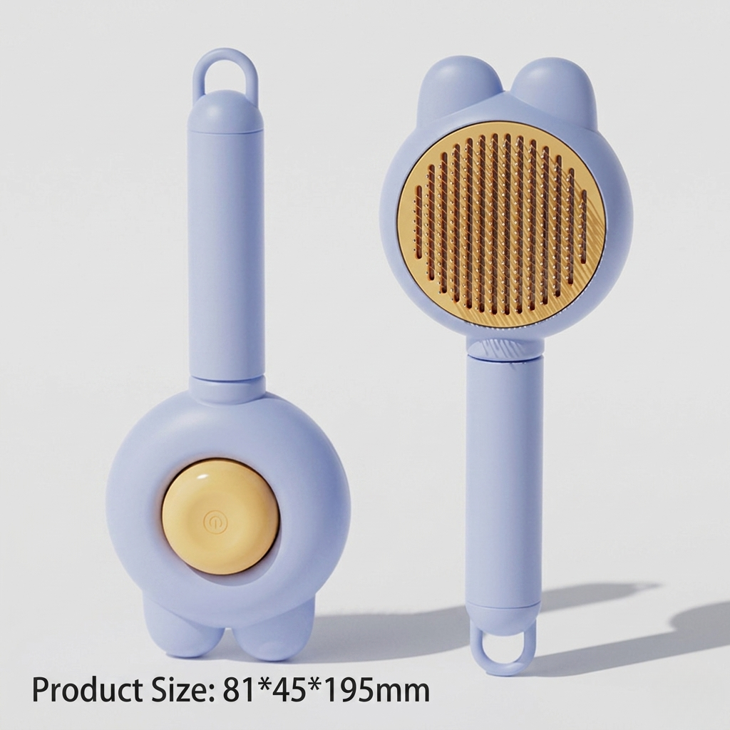 Slicker Brush With One-Button Retraction