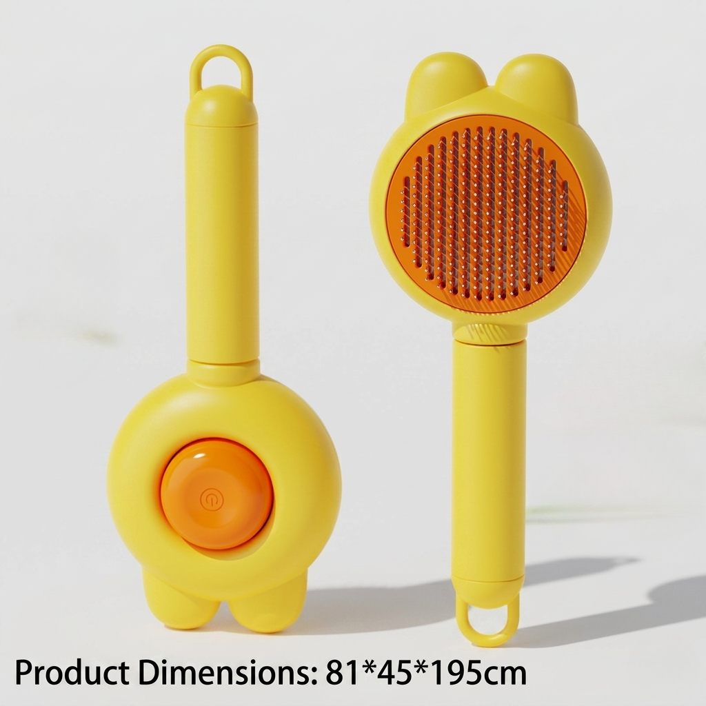 Slicker Brush With One-Button Retraction