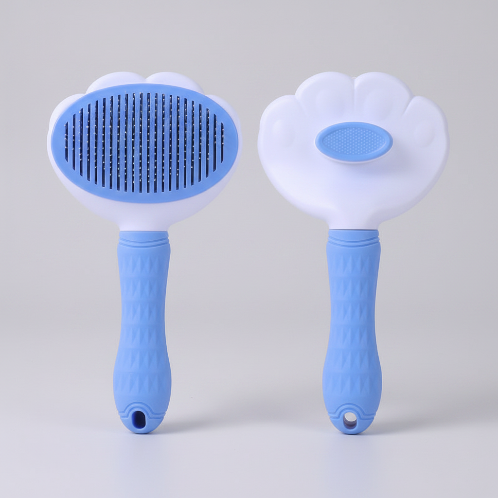 Slicker Brush With One-Button Retraction