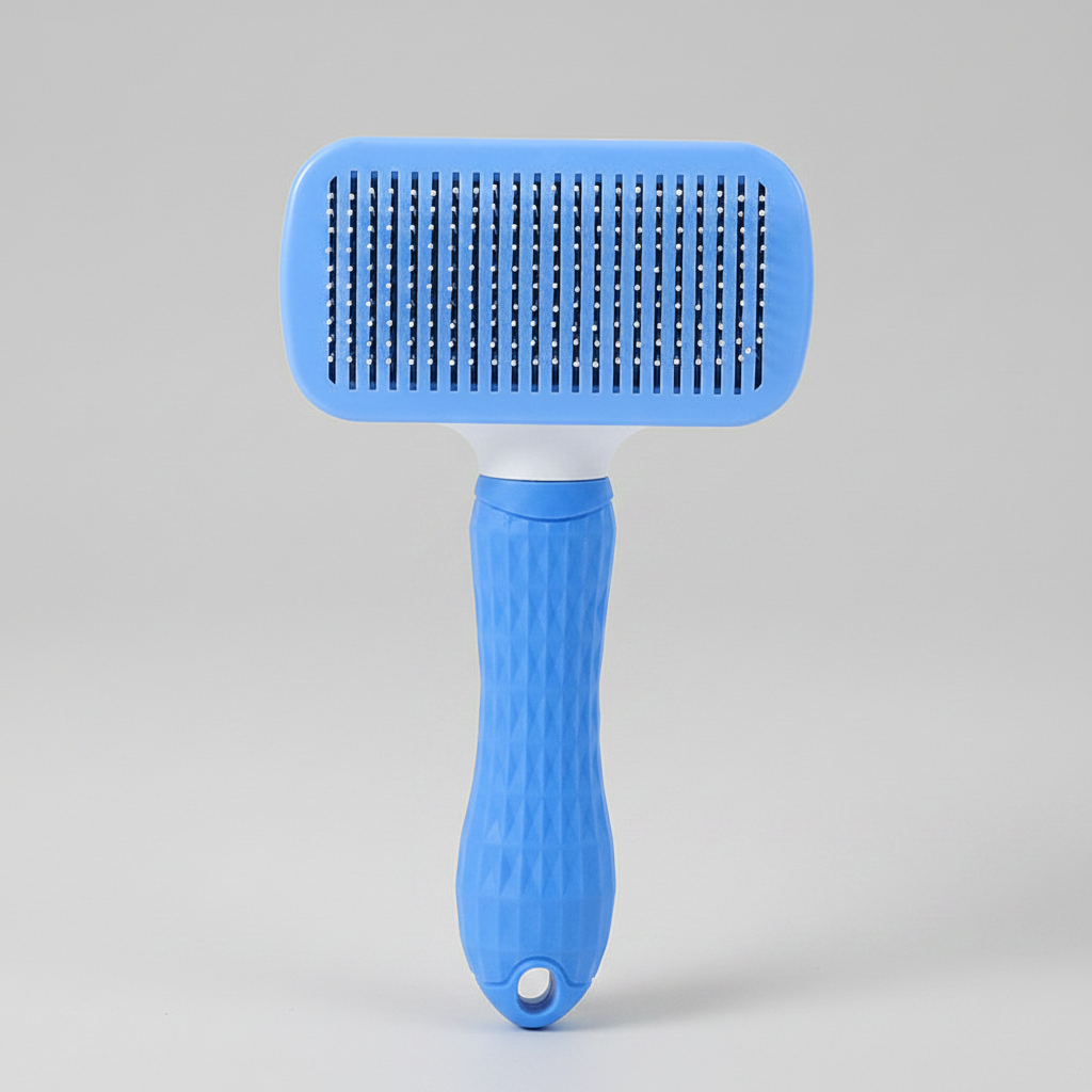 Slicker Brush With One-Button Retraction