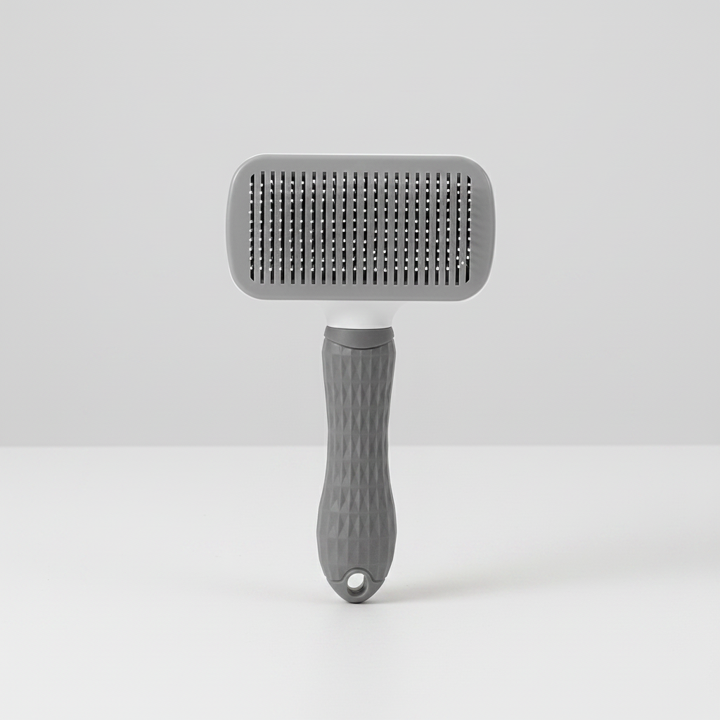 Slicker Brush With One-Button Retraction
