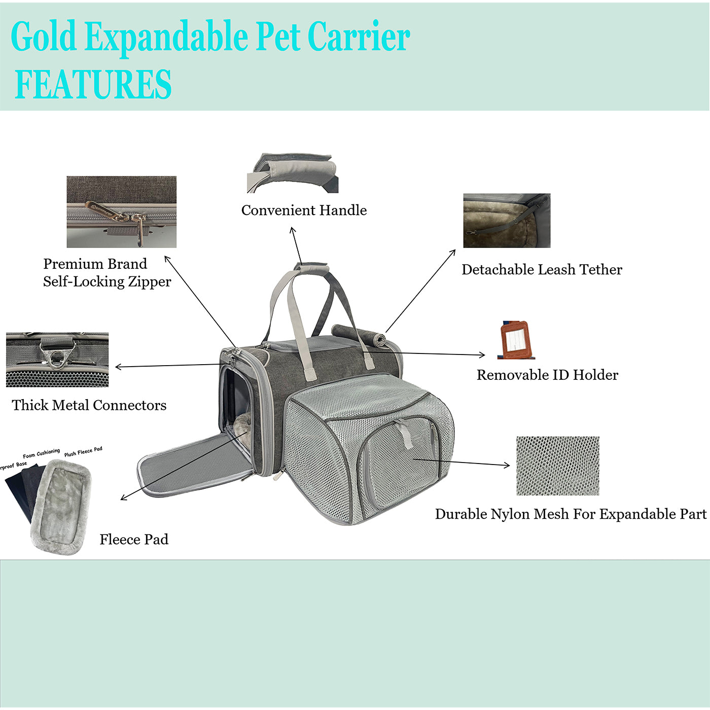 Soft Sided Expandable Pet Carrier