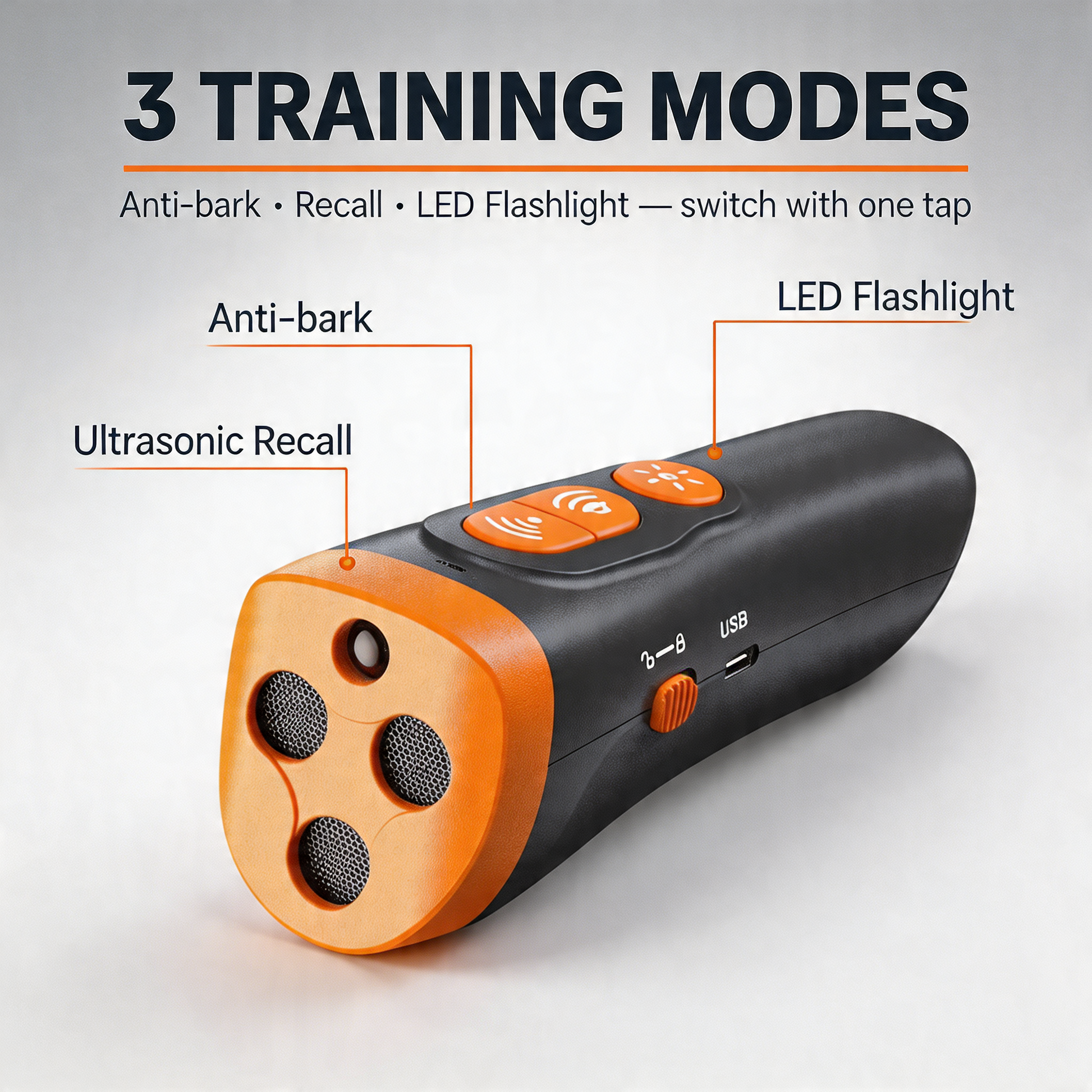Ultrasonic 3-Head Dog Trainer