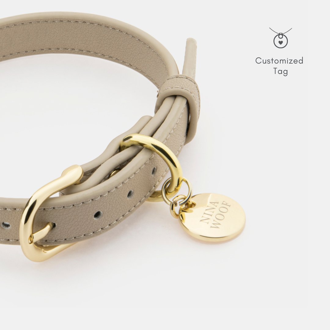 Vegan Leather Dog Collar AirTag Holder