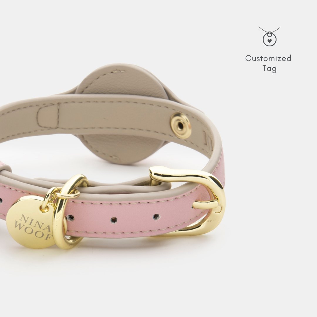 Vegan Leather Dog Collar AirTag Holder